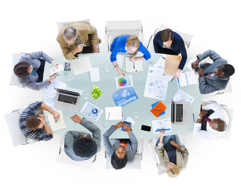 Communication around boardroom table